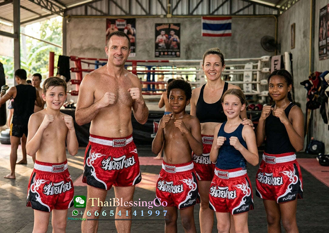 🏮 The FLUORY Elite Strike: Professional Muay Thai & Kickboxing Shorts – High-Performance Satin MMA Trunks for Competition and Combat Training, Unisex Design for Men, Women, and Kids (Red Muay Thai shorts)