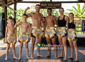 🏮 The FLUORY Elite Strike: Professional Muay Thai & Kickboxing Shorts – High-Performance Satin MMA Trunks for Competition and Combat Training, Unisex Design for Men, Women, and Kids (Yellow Muay Thai shorts)