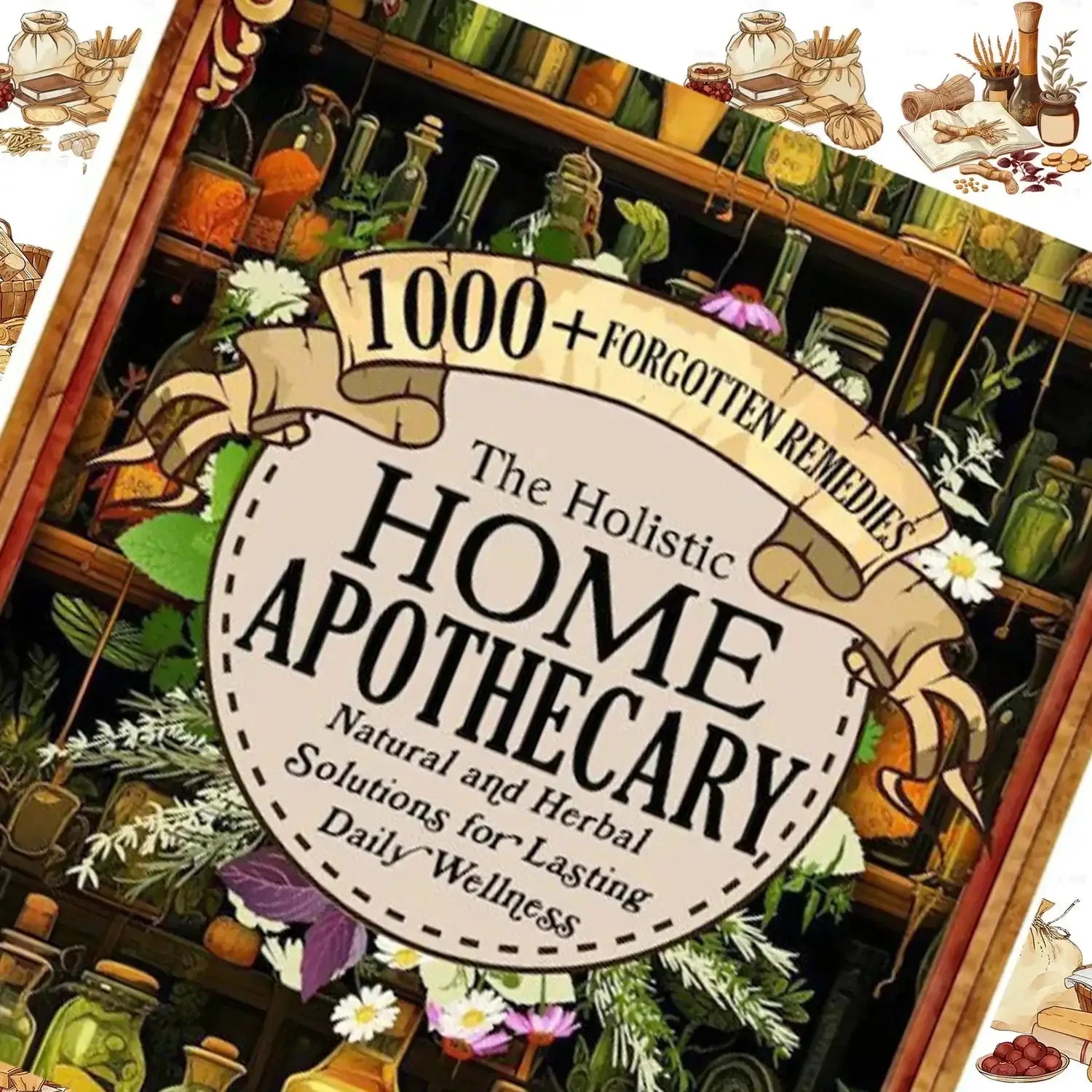 🌿 The Forgotten Pharmacist's Cookbook – Over 1,000 Natural Daily Health Recipes with Vintage Aesthetic and Detailed Illustrations