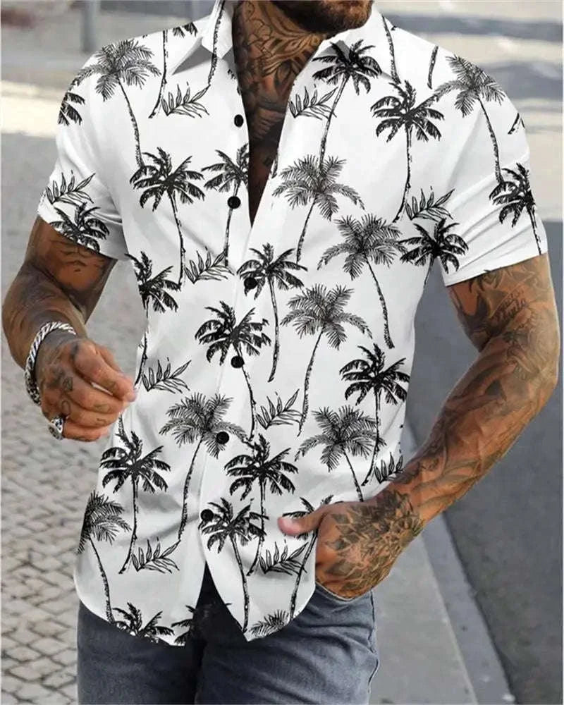 🎨 The Geometric 3D Block Masterpiece: Premium Men's Color-Block Hawaiian Shirt – High-Definition Digital Print, Breathable Short-Sleeve Button-Down, and Inclusive Oversized Silhouette (Up to 5XL) CS2024AQ2699