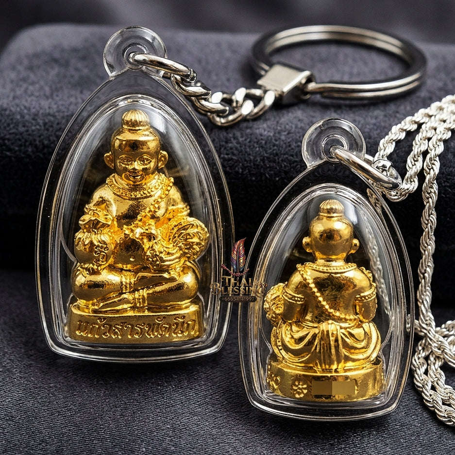 💥 THE GLEAMING GOLD-PLATED MASTERPIECE OF INSTANT WISH-FULFILLING CHILD SPIRIT WEALTH: THE LUANG PU KAEW KUMAR THEP THAN JAI KAEW SARAPHAT NUEK (GOLD-PLATED SAMRIT EDITION)! Thai Blessing Co By RURUECHA