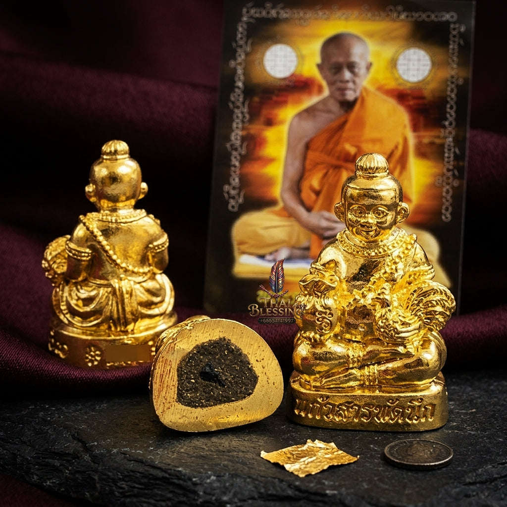 💥 THE GLEAMING GOLD-PLATED MASTERPIECE OF INSTANT WISH-FULFILLING CHILD SPIRIT WEALTH: THE LUANG PU KAEW KUMAR THEP THAN JAI KAEW SARAPHAT NUEK (GOLD-PLATED SAMRIT EDITION)! Thai Blessing Co By RURUECHA