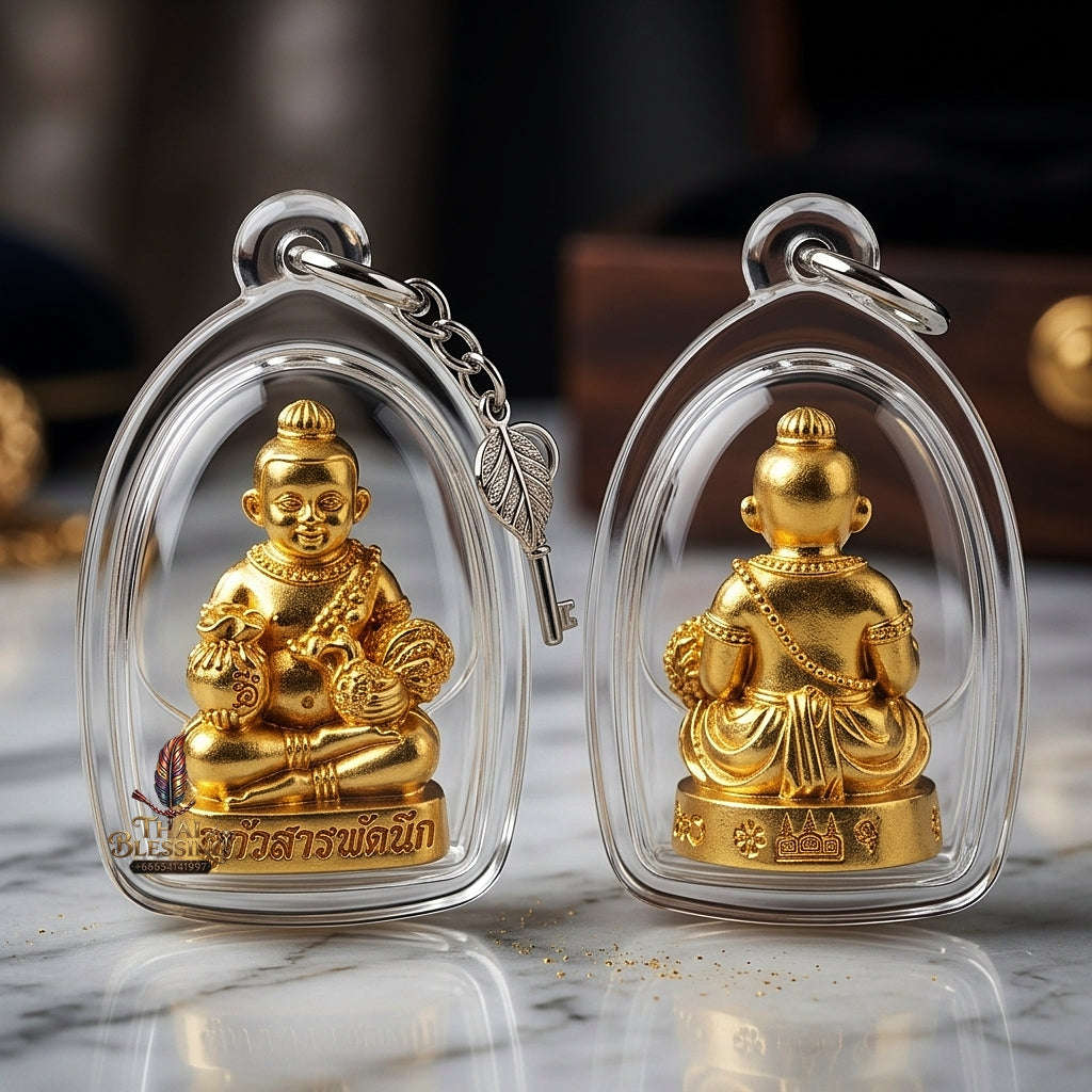 💥 THE GLEAMING GOLD-PLATED MASTERPIECE OF INSTANT WISH-FULFILLING CHILD SPIRIT WEALTH: THE LUANG PU KAEW KUMAR THEP THAN JAI KAEW SARAPHAT NUEK (GOLD-PLATED SAMRIT EDITION)! Thai Blessing Co By RURUECHA