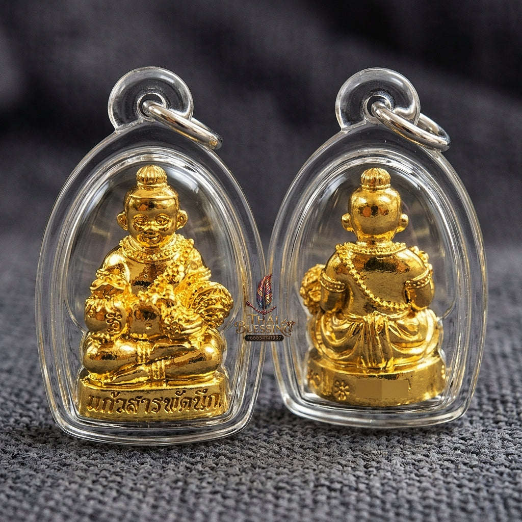 💥 THE GLEAMING GOLD-PLATED MASTERPIECE OF INSTANT WISH-FULFILLING CHILD SPIRIT WEALTH: THE LUANG PU KAEW KUMAR THEP THAN JAI KAEW SARAPHAT NUEK (GOLD-PLATED SAMRIT EDITION)! Thai Blessing Co By RURUECHA