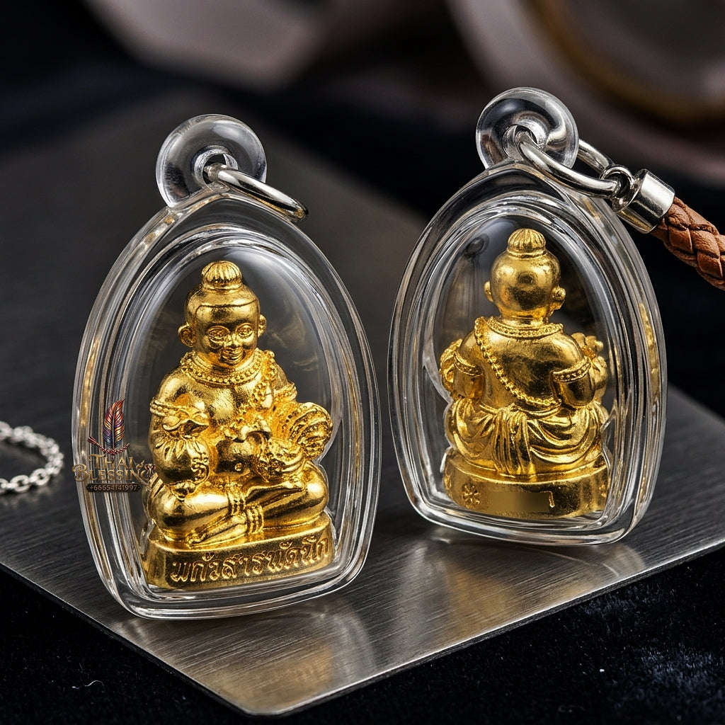 💥 THE GLEAMING GOLD-PLATED MASTERPIECE OF INSTANT WISH-FULFILLING CHILD SPIRIT WEALTH: THE LUANG PU KAEW KUMAR THEP THAN JAI KAEW SARAPHAT NUEK (GOLD-PLATED SAMRIT EDITION)! Thai Blessing Co By RURUECHA