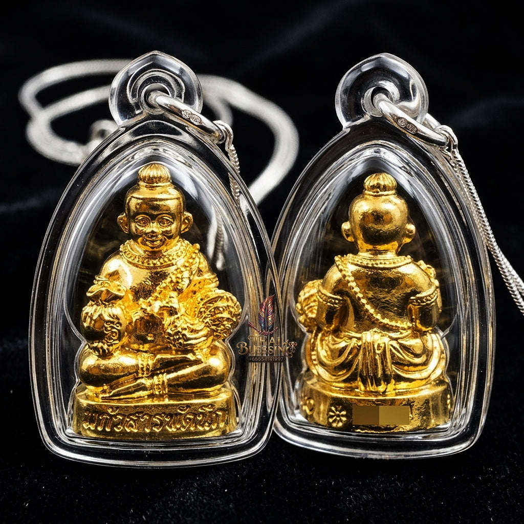💥 THE GLEAMING GOLD-PLATED MASTERPIECE OF INSTANT WISH-FULFILLING CHILD SPIRIT WEALTH: THE LUANG PU KAEW KUMAR THEP THAN JAI KAEW SARAPHAT NUEK (GOLD-PLATED SAMRIT EDITION)! Thai Blessing Co By RURUECHA