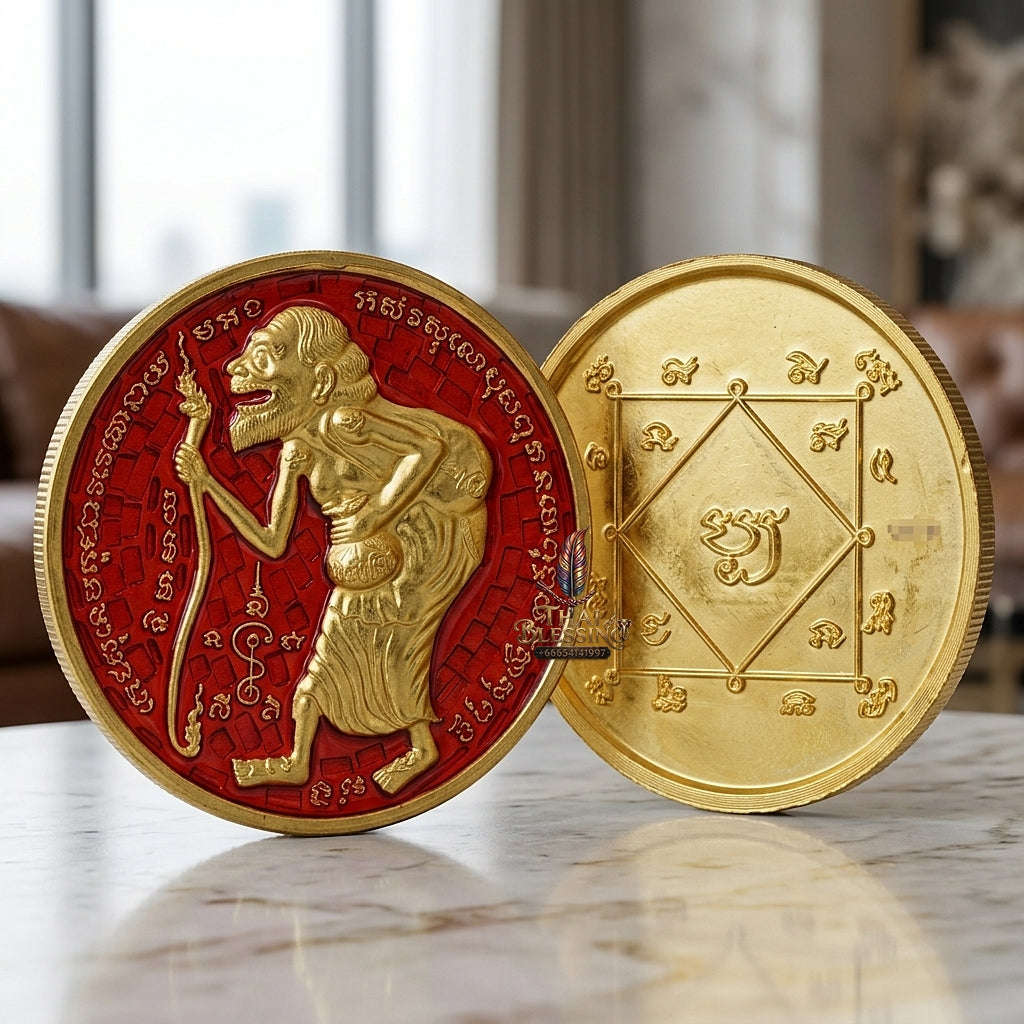 💥 THE GLEAMING GOLD-PLATED MASTERPIECE OF ULTIMATE TREASURY WEALTH: THE LUANG PHO JON RAM RUAY MAHA SETTHI MI SAP CHU CHOK MEDAL! Thai Blessing Co By RURUECHA