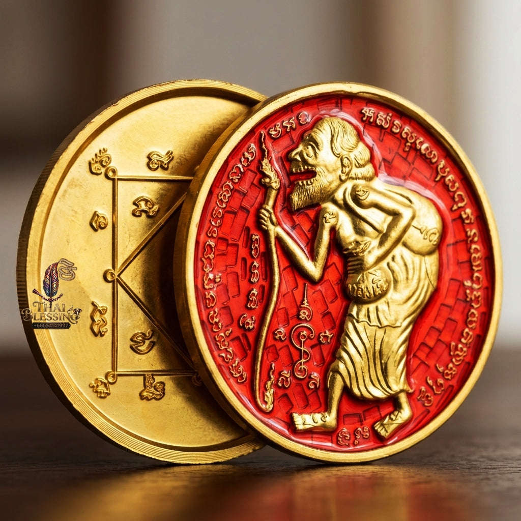 💥 THE GLEAMING GOLD-PLATED MASTERPIECE OF ULTIMATE TREASURY WEALTH: THE LUANG PHO JON RAM RUAY MAHA SETTHI MI SAP CHU CHOK MEDAL! Thai Blessing Co By RURUECHA