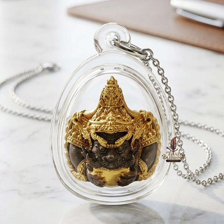 💥 THE GOLD-PAINTED BRONZE BOWL ALLOY MILLIONAIRE ECLIPSE: THE KHAN LONG HIN PHRA RAHU OF WAT PA SAI YOI!  Sacred "Phra Rahu Om Ta Setthi (Immortal Millionaire Rahu) Thai Blessing Co By RURUECHA