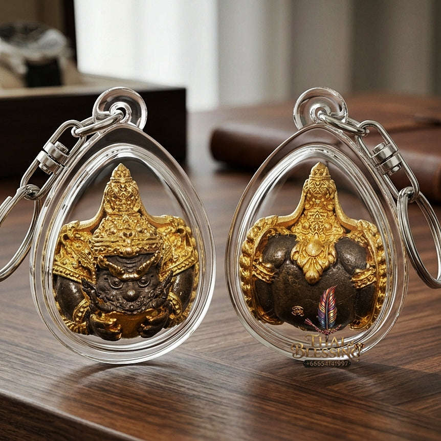 💥 THE GOLD-PAINTED BRONZE BOWL ALLOY MILLIONAIRE ECLIPSE: THE KHAN LONG HIN PHRA RAHU OF WAT PA SAI YOI!  Sacred "Phra Rahu Om Ta Setthi (Immortal Millionaire Rahu) Thai Blessing Co By RURUECHA
