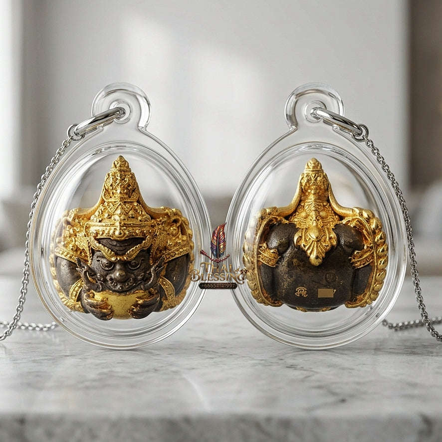 💥 THE GOLD-PAINTED BRONZE BOWL ALLOY MILLIONAIRE ECLIPSE: THE KHAN LONG HIN PHRA RAHU OF WAT PA SAI YOI!  Sacred "Phra Rahu Om Ta Setthi (Immortal Millionaire Rahu) Thai Blessing Co By RURUECHA
