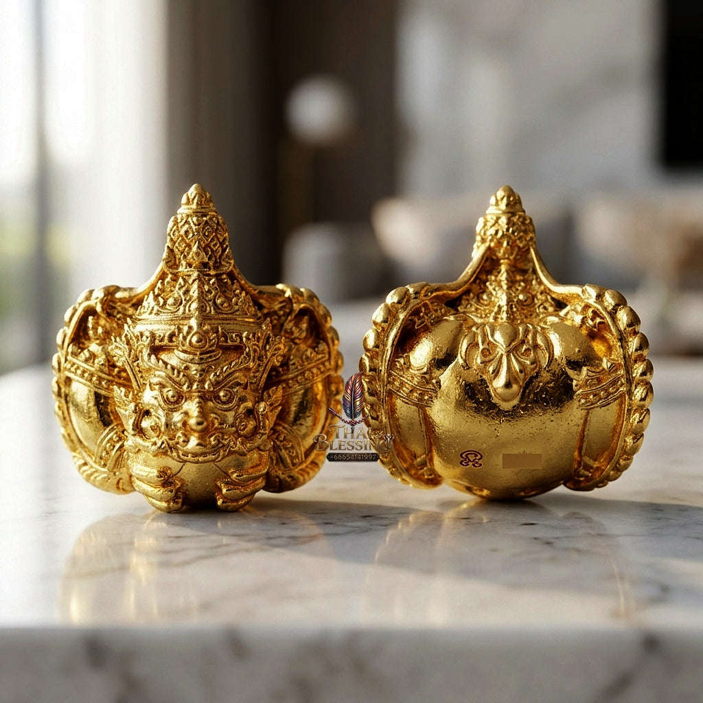 💥 THE GOLD-PLATED CHANUAN MILLIONAIRE ECLIPSE: THE GOLDEN PHRA RAHU OF WAT PA SAI YOI!  Sacred "Phra Rahu Om Ta Setthi (Immortal Millionaire Rahu) Thai Blessing Co By RURUECHA
