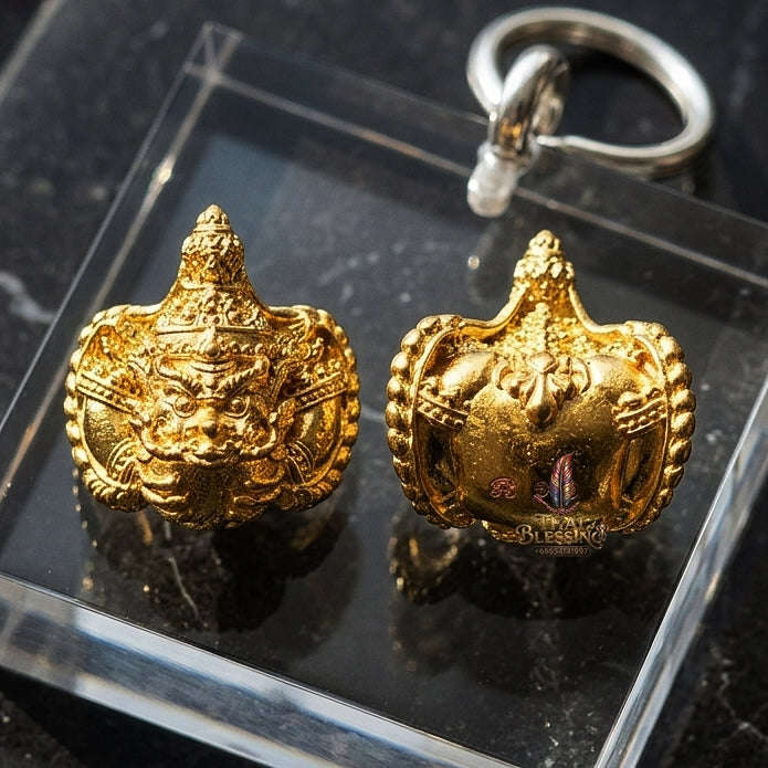 💥 THE GOLD-PLATED CHANUAN MILLIONAIRE ECLIPSE: THE GOLDEN PHRA RAHU OF WAT PA SAI YOI!  Sacred "Phra Rahu Om Ta Setthi (Immortal Millionaire Rahu) Thai Blessing Co By RURUECHA