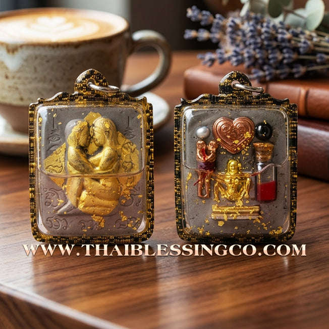 ✨ 💰 The Golden Bond of Wealth: 'In-Koo Ruay Saneh' (Golden Leaf & Sacred Grey Powder) by Reusi Ruay (2019 Masterpiece) – Soaked in Pure Attraction Oil 💰 ✨