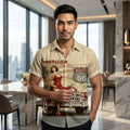 The Golden Era Edition Premium Men's 1970s-1980s Retro Pin-Up Hawaiian Shirt - High-Definition Vintage Poster Graphic Muscle Car Trousers Accent Shirt, Breathable Harajuku Streetwear Urban-Holiday Short-Sleeve Apparel Thai Blessing Co By