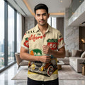 The Golden Era Edition Premium Men's 1970s-1980s Retro Pin-Up Hawaiian Shirt - High-Definition Vintage Poster Graphic Muscle Car Trousers Accent Shirt, Breathable Harajuku Streetwear Urban-Holiday Short-Sleeve Apparel Thai Blessing Co By