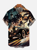 The Golden Era Edition Premium Men's 1970s-1980s Retro Pin-Up Hawaiian Shirt - High-Definition Vintage Poster Graphic Muscle Car Trousers Accent Shirt, Breathable Harajuku Streetwear Urban-Holiday Short-Sleeve Apparel CSZHD20242215F