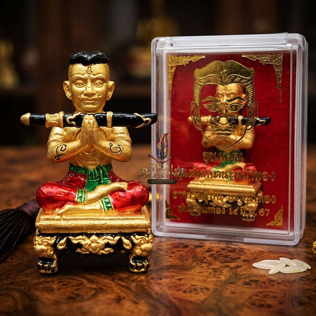 💥 THE GOLDEN MASTERPIECE OF DIVINE FACIAL ATTRACTION: THE ACHAN SUBIN MON SANEH NA NA THONG KHUN PHAEN!  Sacred "Khun Phaen Mon Saneh Na Na Thong Thai Blessing Co By RURUECHA