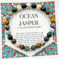🌊 The "Happy Life" Bracelet: Handmade Ocean Jasper for Emotional Stability & Joy