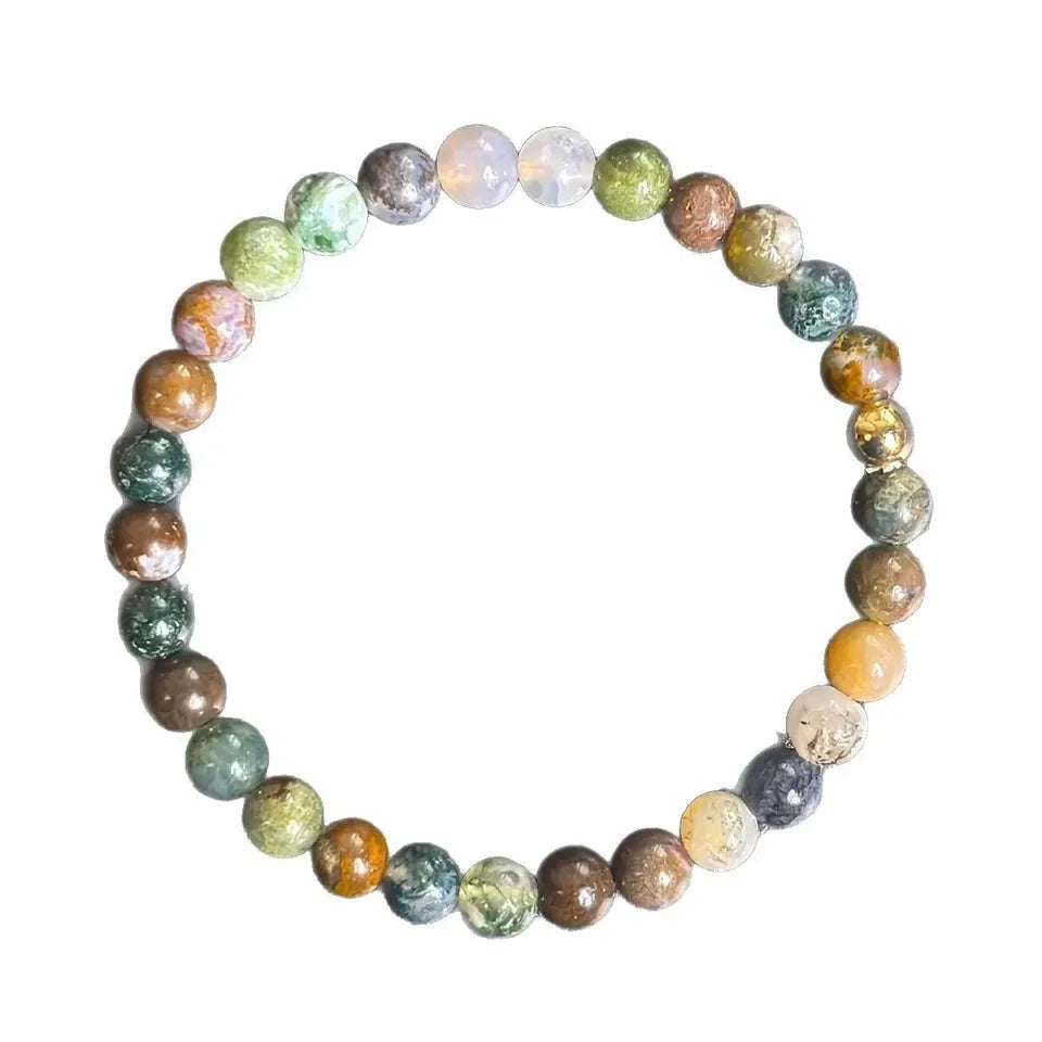 🌊 The "Happy Life" Bracelet: Handmade Ocean Jasper for Emotional Stability & Joy