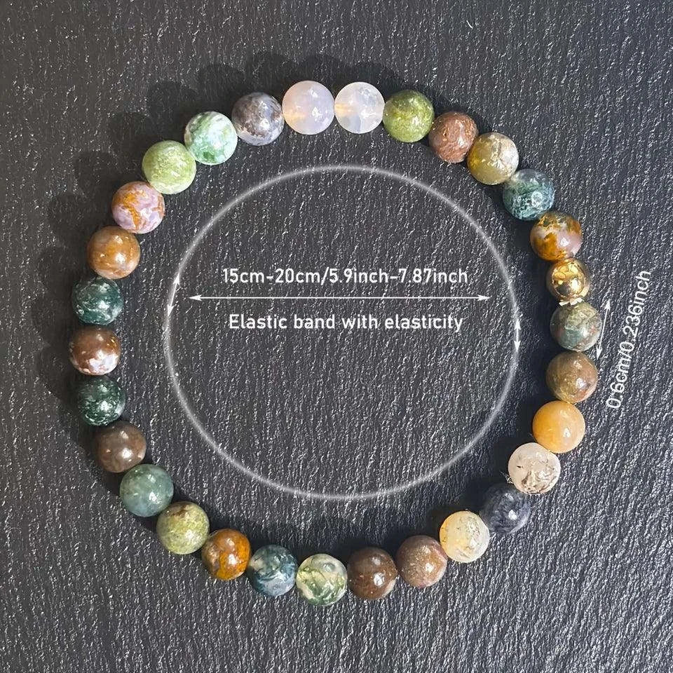 🌊 The "Happy Life" Bracelet: Handmade Ocean Jasper for Emotional Stability & Joy
