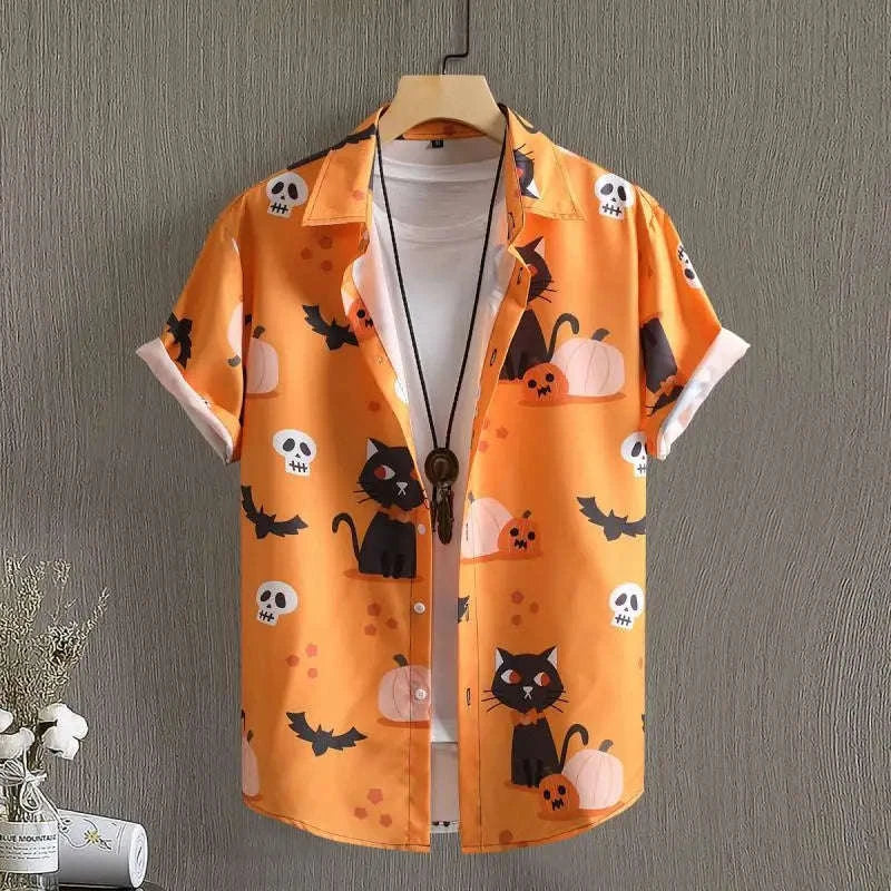 🏝️ The Harajuku-Hibiscus Y2K Masterpiece: Premium Men's Luxury Hawaiian Shirt – Retro Floral Graphic Print, Breathable Short-Sleeve Casual Top, and Signature Harajuku Oversized Silhouette