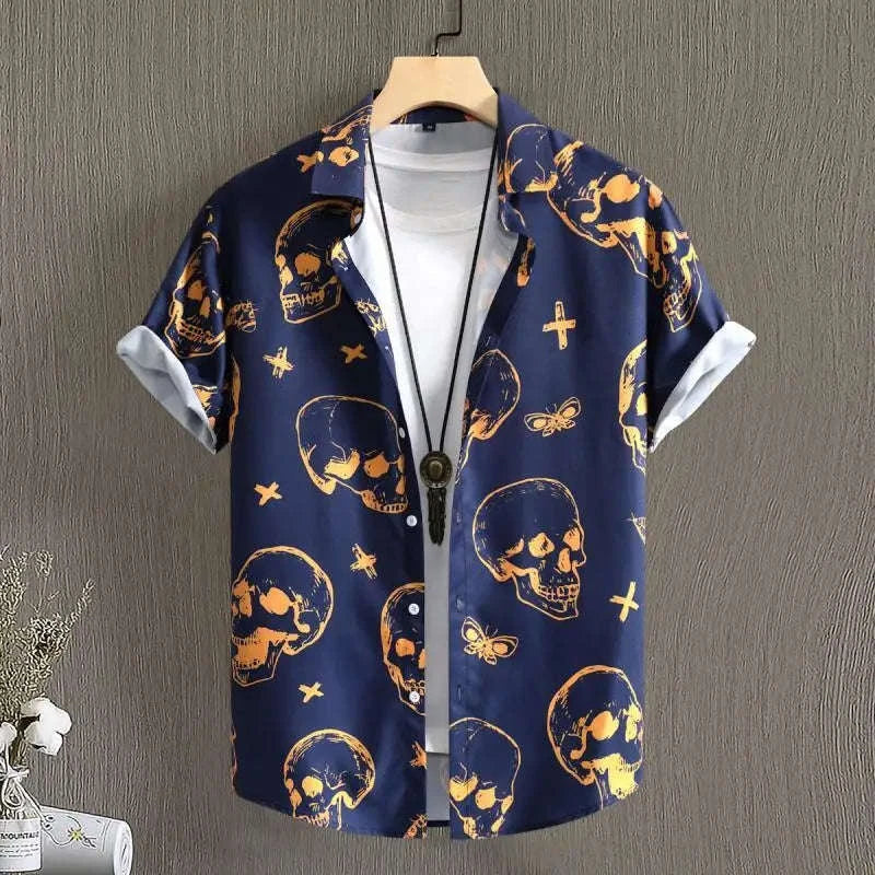 🏝️ The Harajuku-Hibiscus Y2K Masterpiece: Premium Men's Luxury Hawaiian Shirt – Retro Floral Graphic Print, Breathable Short-Sleeve Casual Top, and Signature Harajuku Oversized Silhouette