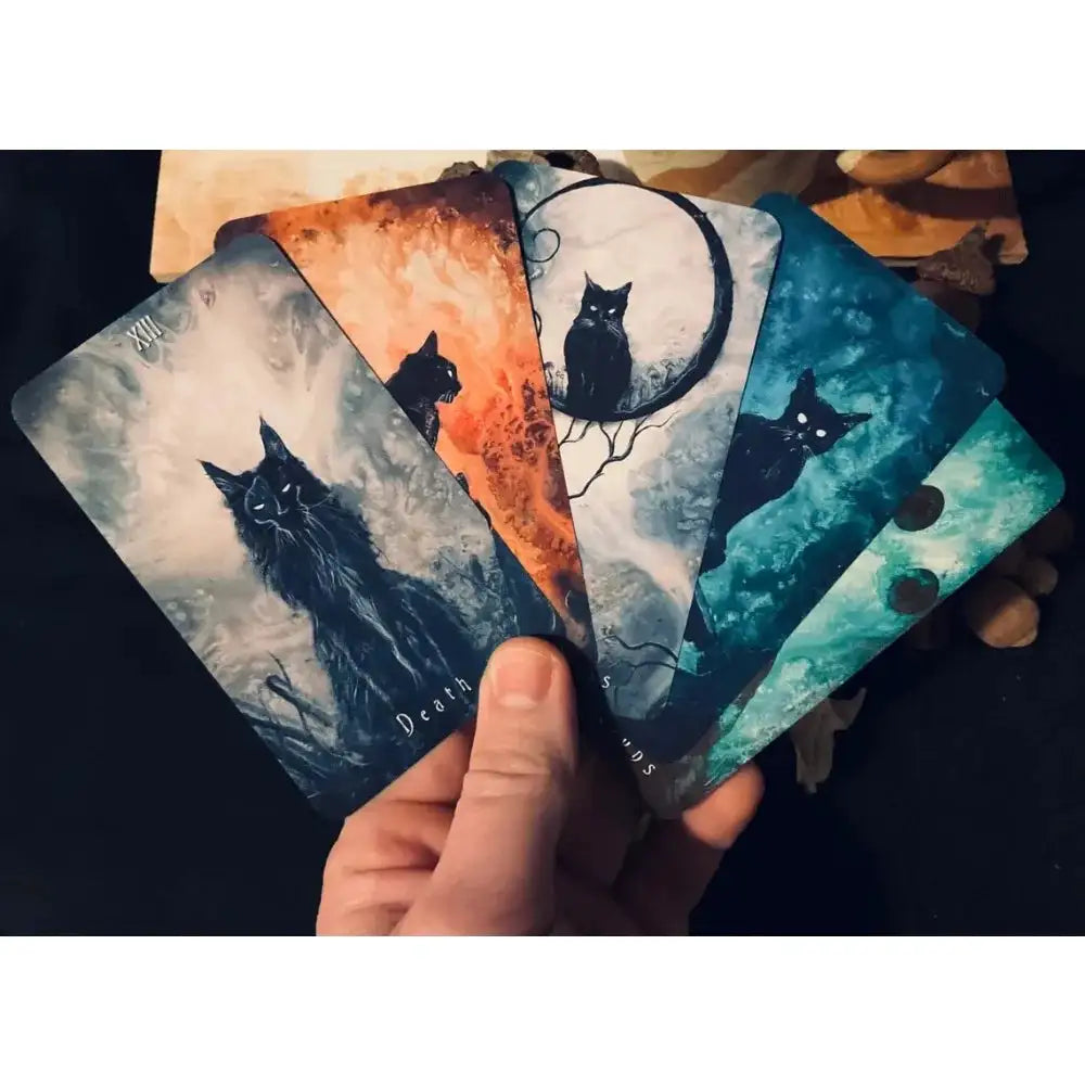 The Haunted Cat Tarot Deck – 78 Cards Featuring Original Surreal & Fantasy Feline Art by J Edward Neill, Compact 10.3 x 6 cm