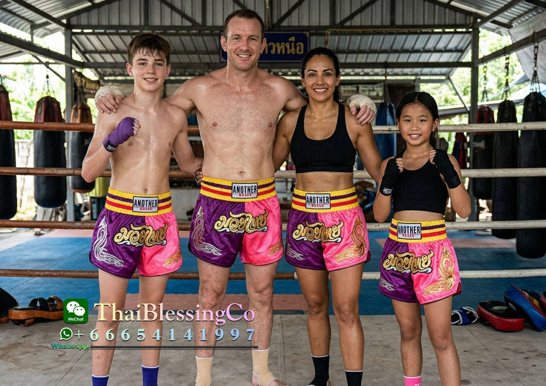 🏮 The Heritage Elite: Authentic Premium Satin Muay Thai Shorts – Ultra-Soft High-Gloss Boxing Trunks, Handcrafted Multi-Size Elastic Waistband, Factory-Direct Export Grade for Adults and Kids