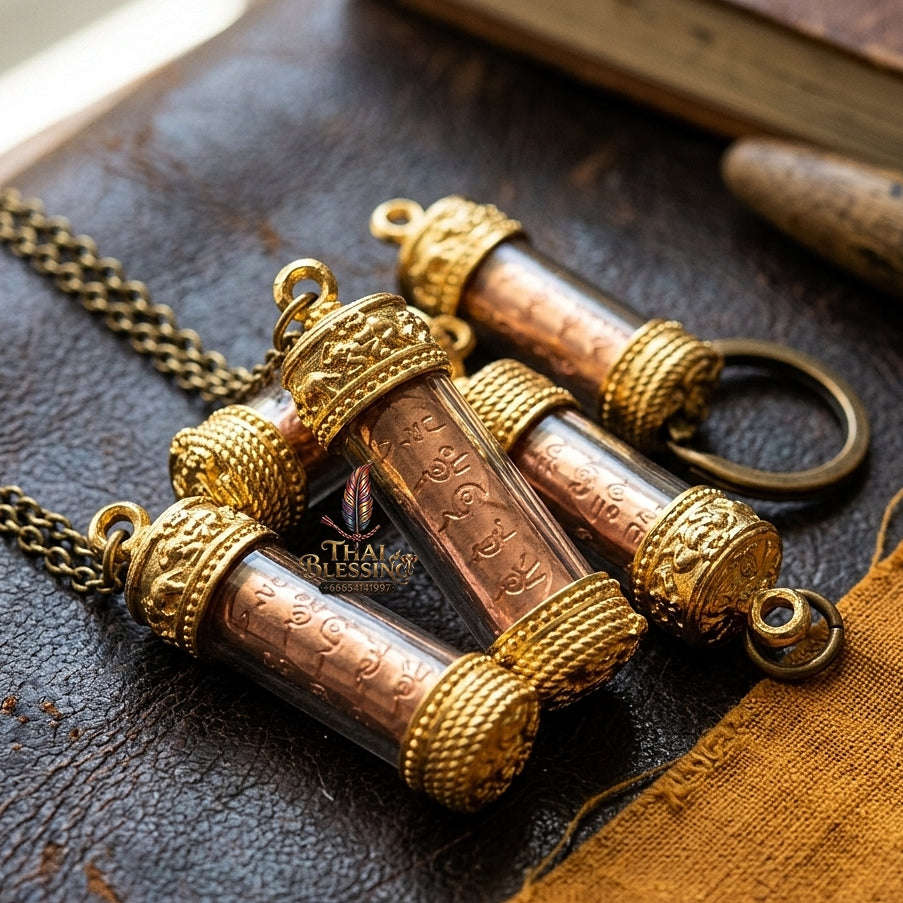 💥 THE HISTORIC GOLD-CAPPED MASTERPIECE OF WILD ELEPHANT ATTRACTION: THE ACHAN TOY TAKRUD CHANG PRASOM KHOLONG (GOLD-PLATED EDITION)!  Sacred "Takrud Chang Prasom Khong Thai Blessing Co By RURUECHA