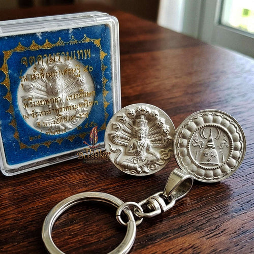 💥 THE HISTORIC SILVER-PLATED MASTERPIECE OF SOVEREIGN FORTUNE & IMPERIAL WEALTH: THE CHATU KRAM RAM THEP CHAOSUA MAHA SETTHI MEDAL! Thai Blessing Co By RURUECHA