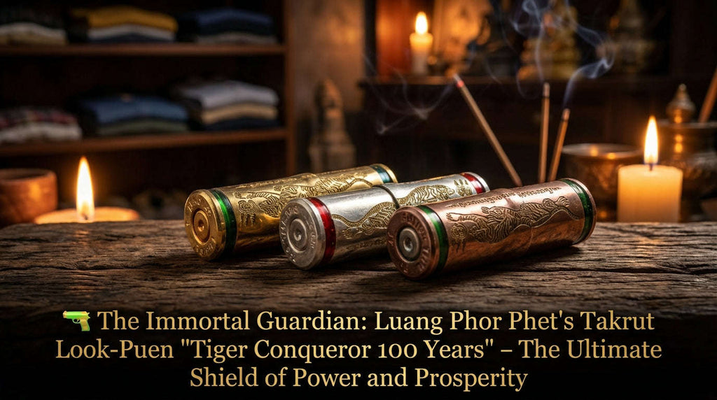 🔫 The Immortal Guardian: Luang Phor Phet’s Takrut Look-Puen "Tiger Conqueror 100 Years" – The Ultimate Shield of Power and Prosperity
