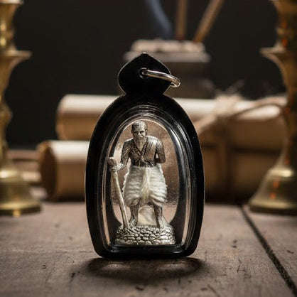 ✨ The Immortal Guardian Luang Pu Thuat Thong: Sacred Silver-Satin Ngern Yuang Edition B.E. 2567 by Phra Ajarn Rarasiri, Wat Phu Khao Thong (Miracle Size 1.5 x 3.0 cm)