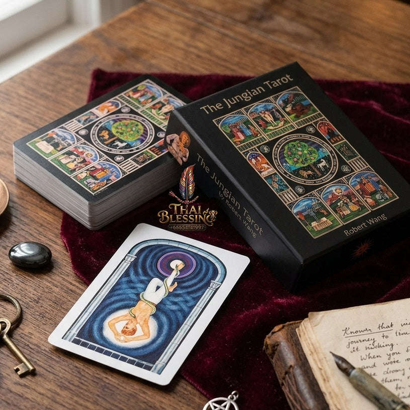 ✨ The Jungian Tarot Deck in Rigid Box: 78 Double-Embossed Cards for Active Imagination, Jung Archetypes, and Psychology Thai Blessing Co By RURUECHA