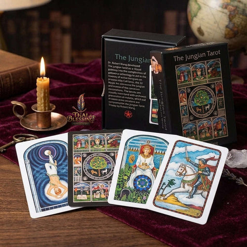 ✨ The Jungian Tarot Deck in Rigid Box: 78 Double-Embossed Cards for Active Imagination, Jung Archetypes, and Psychology Thai Blessing Co By RURUECHA