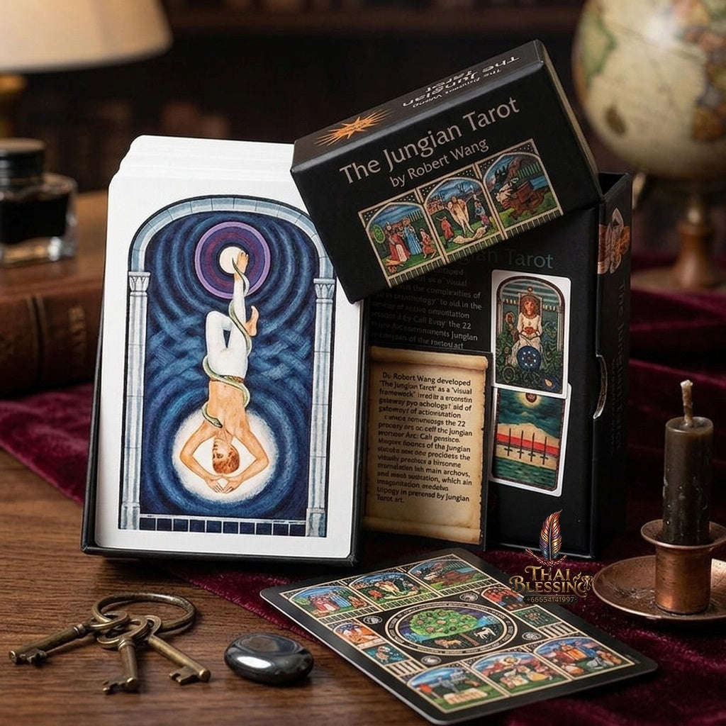 ✨ The Jungian Tarot Deck in Rigid Box: 78 Double-Embossed Cards for Active Imagination, Jung Archetypes, and Psychology Thai Blessing Co By RURUECHA