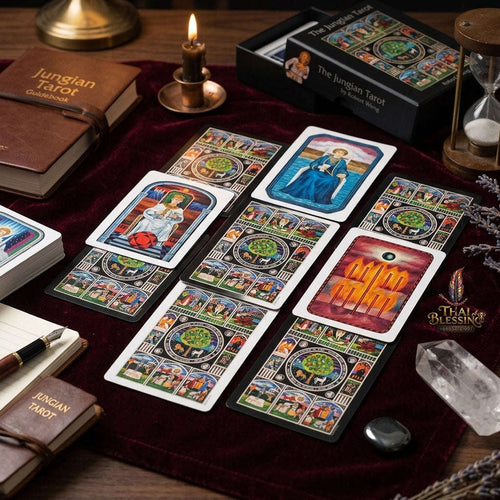 ✨ The Jungian Tarot Deck in Rigid Box: 78 Double-Embossed Cards for Active Imagination, Jung Archetypes, and Psychology Thai Blessing Co By RURUECHA