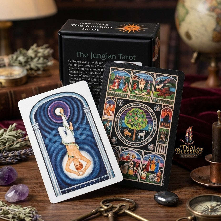 ✨ The Jungian Tarot Deck in Rigid Box: 78 Double-Embossed Cards for Active Imagination, Jung Archetypes, and Psychology Thai Blessing Co By RURUECHA