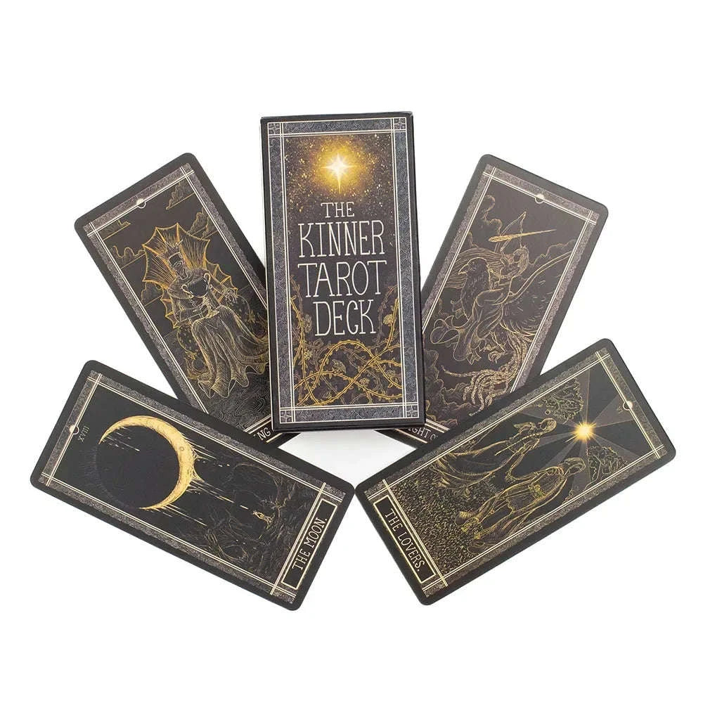 🔮 The Kinner Tarot Deck – Hand-Drawn, Mystical 78 Card English Deck for Personal Spiritual Insight and Board Game Fun