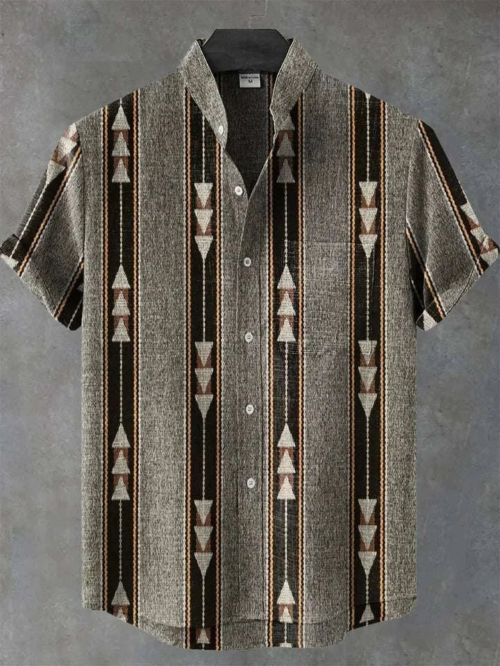 🎨 The Label-Art Heritage Edition: Premium Men’s Artistic Linen Shirt – High-Definition Graphic Label Print, Breathable Organic Cotton-Linen Blend, and Sophisticated Modern-Fit Casual Button-Down