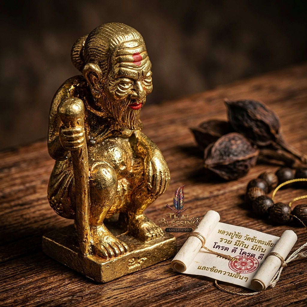 💥 THE LEGENDARY BRASS MASTERPIECE OF ULTIMATE WEALTH ACCUMULATION: THE LUANG PU KHUI BUCHABUJA CHU CHOK!  Sacred "Chu Chok Maha Lap (Great Fortune & Treasury Guardian Chu Chok) Thai Blessing Co By RURUECHA