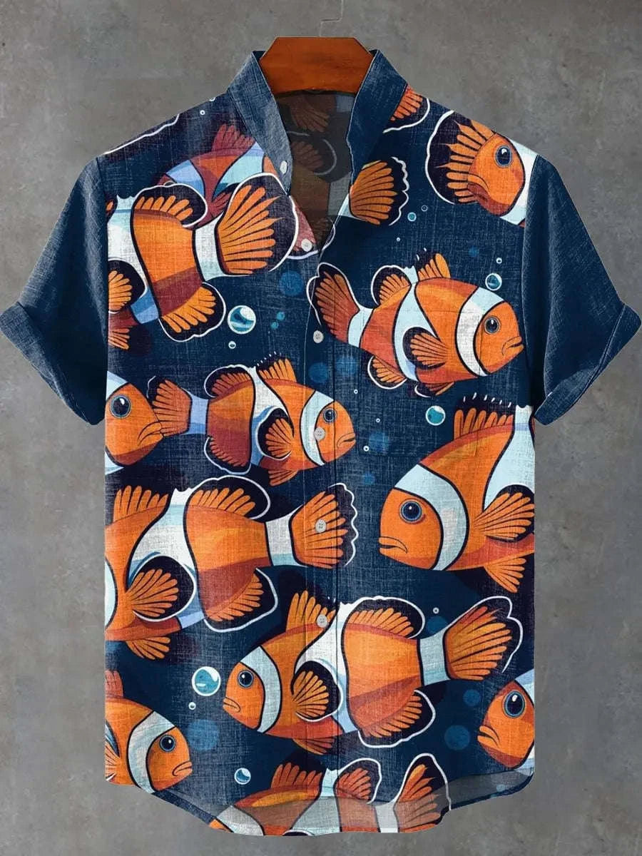 🦞 The Lobster-Luxe Coastal Masterpiece: Premium Men's Cotton-Linen Blend Short-Sleeve Shirt – High-Definition Lobster Graphic Print, Ultra-Breathable "Cool-Touch" Fabric, and Sophisticated Resort Fit SFQQQD1809