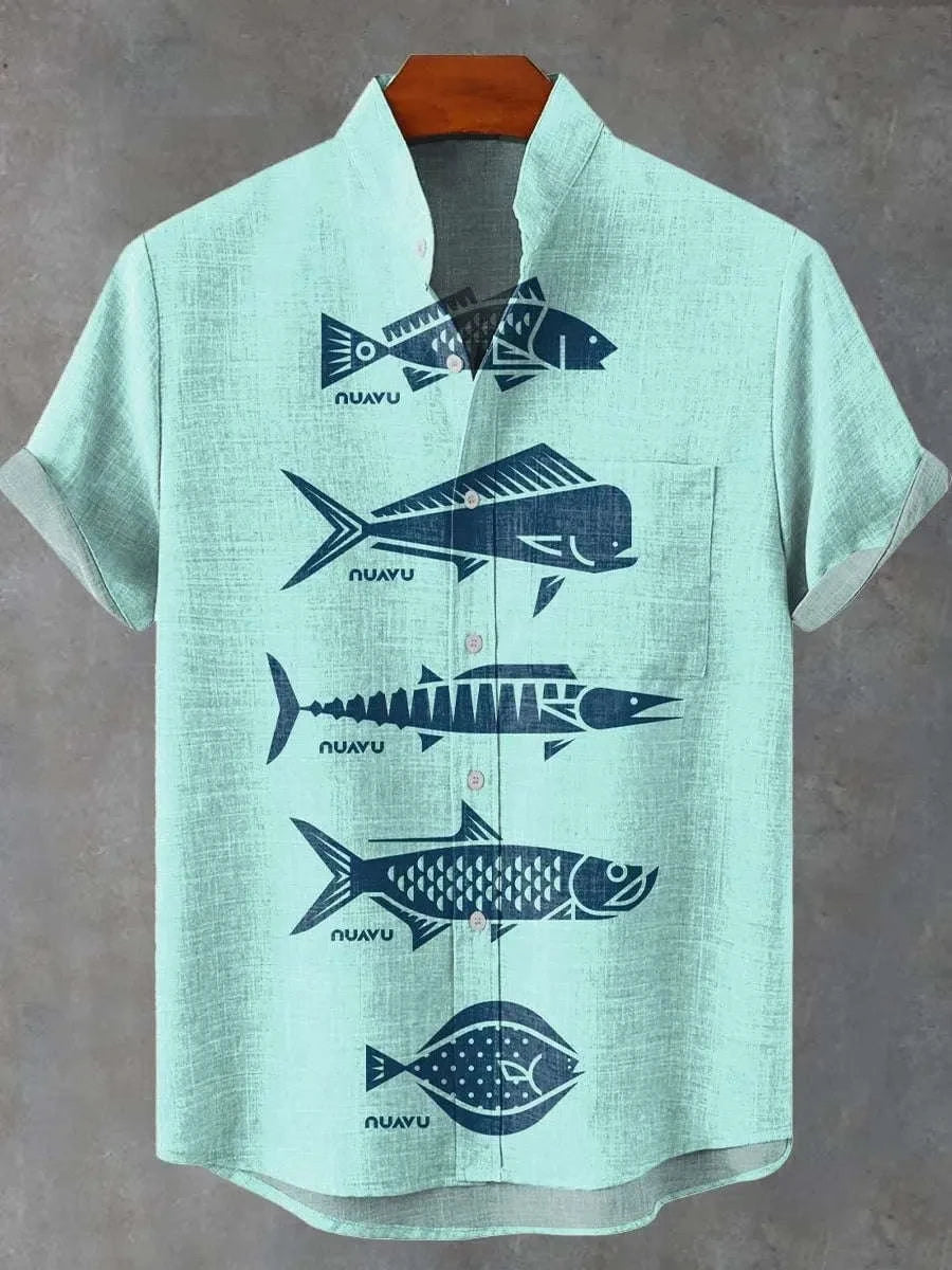 🦞 The Lobster-Luxe Coastal Masterpiece: Premium Men's Cotton-Linen Blend Short-Sleeve Shirt – High-Definition Lobster Graphic Print, Ultra-Breathable "Cool-Touch" Fabric, and Sophisticated Resort Fit SFQQQD1811
