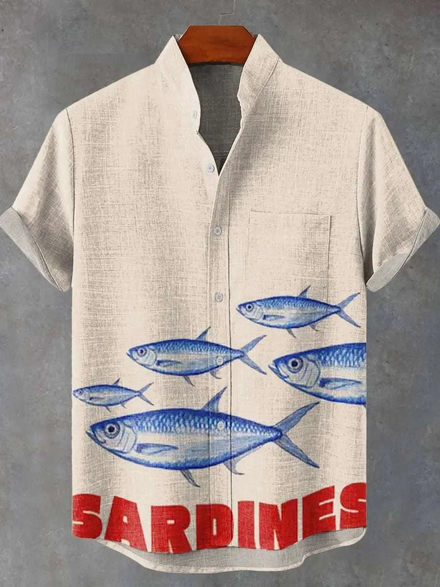 🦞 The Lobster-Luxe Coastal Masterpiece: Premium Men's Cotton-Linen Blend Short-Sleeve Shirt – High-Definition Lobster Graphic Print, Ultra-Breathable "Cool-Touch" Fabric, and Sophisticated Resort Fit SFQQQD1810