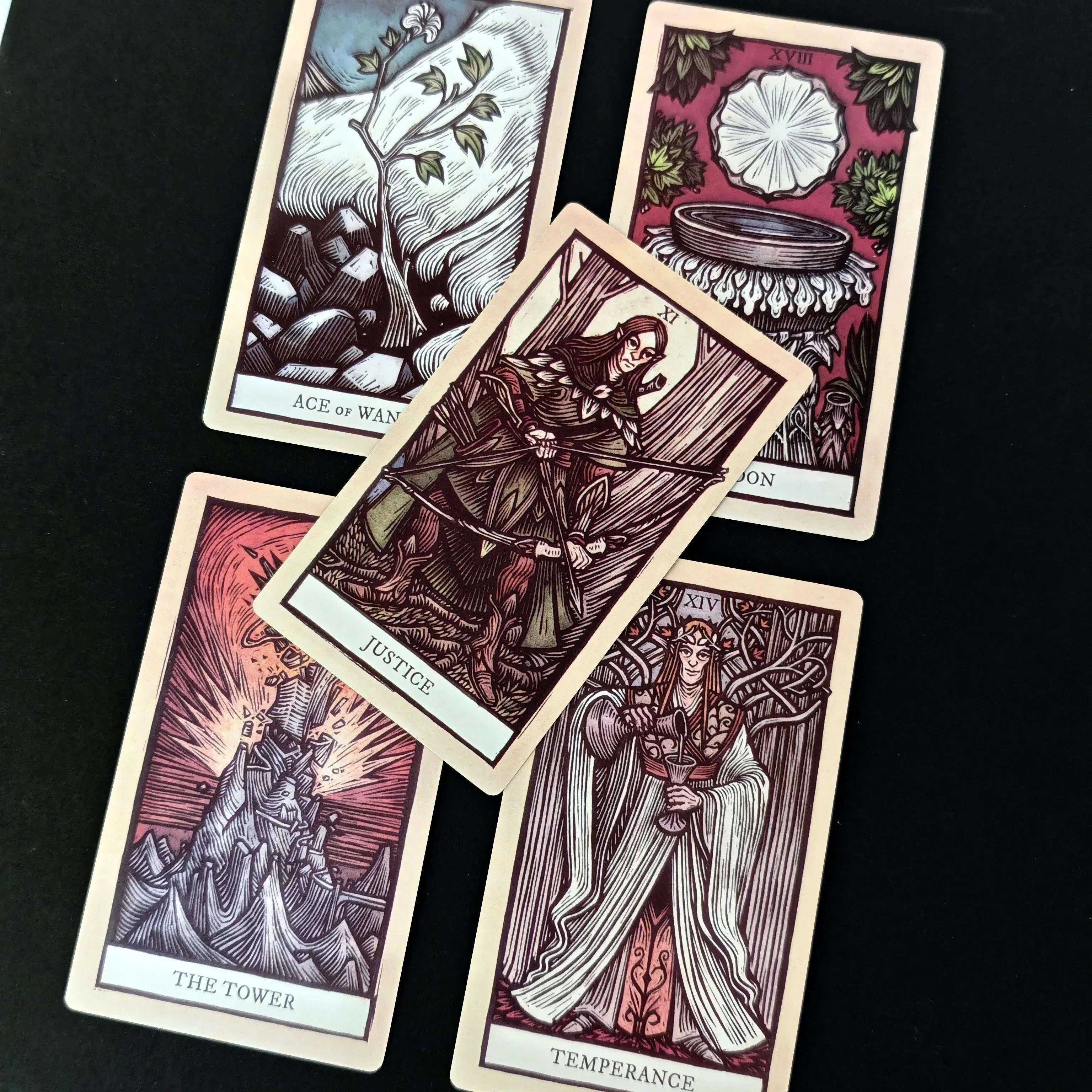 🔥The Lord of The Rings Tarot Deck | 12x7cm 78 Cards Featuring Iconic Characters & Scenes — Rider Waite System