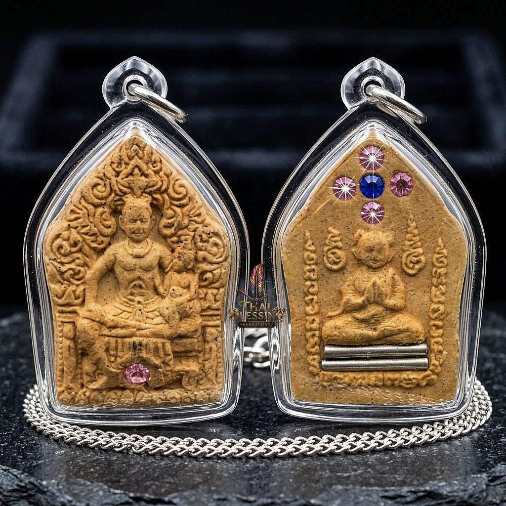 💥 THE MASTERPIECE OF TRI-MASTER SANGHA BLESSINGS & PRISTINE SEDUCTION: THE THREE-MASTER KHUN PHAEN SANTS (WHITE SANEH HERB MATRIX, BE 2556)! Thai Blessing Co By RURUECHA