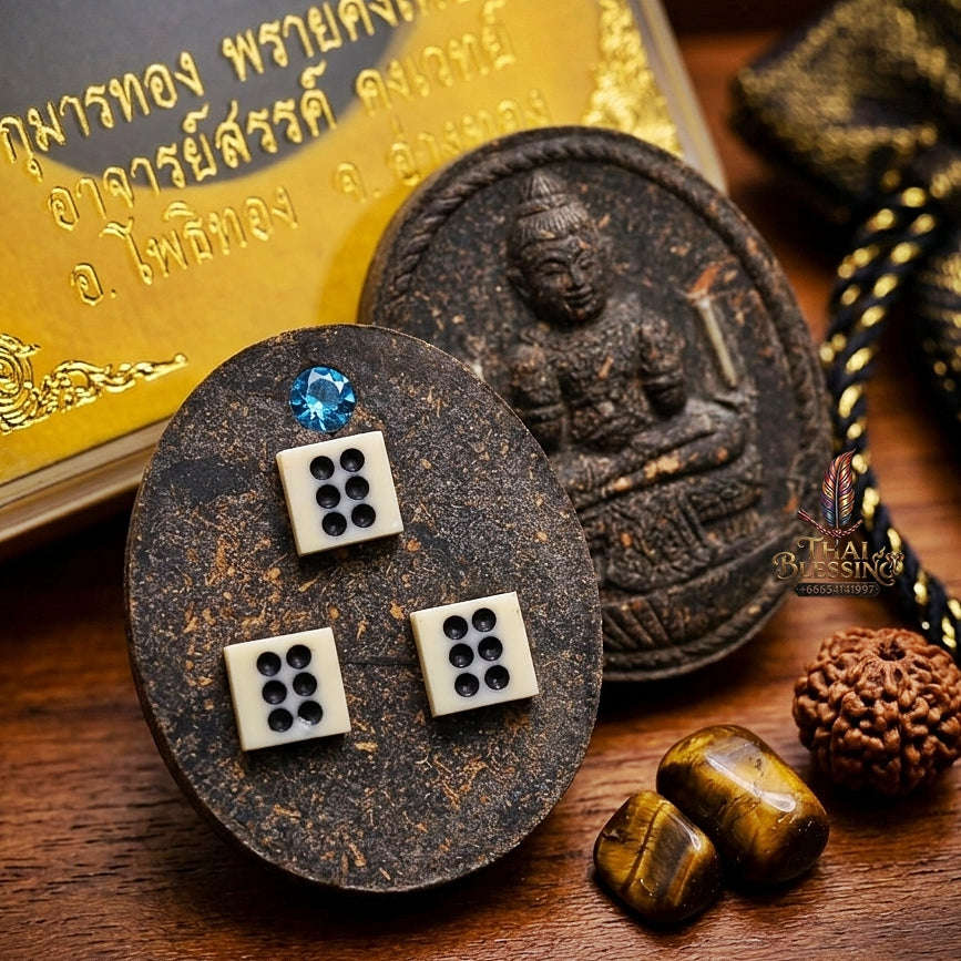 💀 THE MONUMENTAL AYUTTHAYA MASTERPIECE OF LEGENDARY NECROMANCY, PHRAI KUMAN POWDER & DICE-EMBEDDED FORTUNE SOVEREIGNTY: KUMAN THONG Thai Blessing Co By RURUECHA