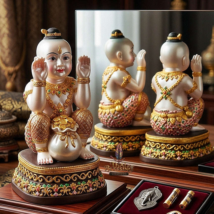 🌟 THE MONUMENTAL AYUTTHAYA MASTERPIECE OF LEGENDARY OCCULT NECROMANCY, HIGH-DENSITY RESIN & SUPREME CHILD SPIRIT SOVEREIGNTY: KUMAN THONG Thai Blessing Co By RURUECHA