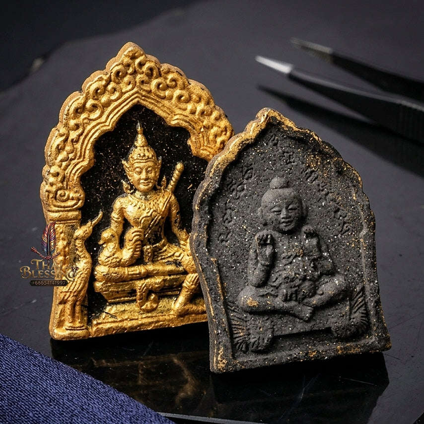 💥 THE MONUMENTAL CAVE-LINEAGE MASTERPIECE OF GOLD-GILDED ADORNMENT & LEKLAI MINERAL ALCHEMY: PHRA KHUN PHAEN PAT THONG ROI RAE LEKLAI Thai Blessing Co By RURUECHA