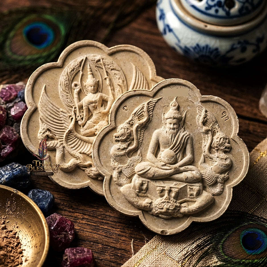 💥 THE MONUMENTAL CHAINAT MASTERPIECE OF FOREST-LINEAGE ASCETIC WISDOM: THE LUANG PHOR BOONGEUT WAT KHAODIN BOROMAKHRU PHOO RUE-SI NARAI (PURE WHITE HOLY POWDER EDITION, BE 2551)! Thai Blessing Co By RURUECHA
